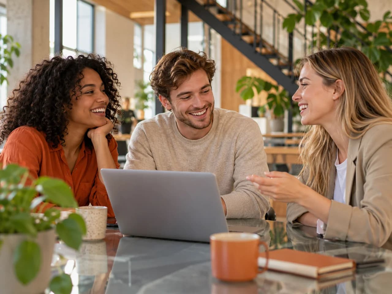 Collega's die netwerken bij een kop koffie